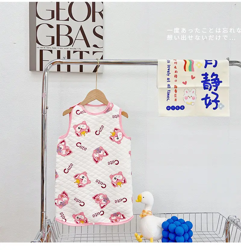 Baby Quilted Nightgown Vest Spring Autumn Warm Sleepwear — feature 21