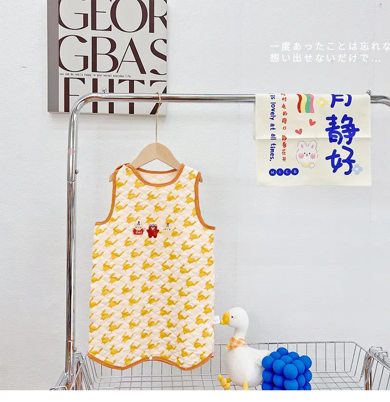Baby Quilted Nightgown Vest Spring Autumn Warm Sleepwear — feature 22