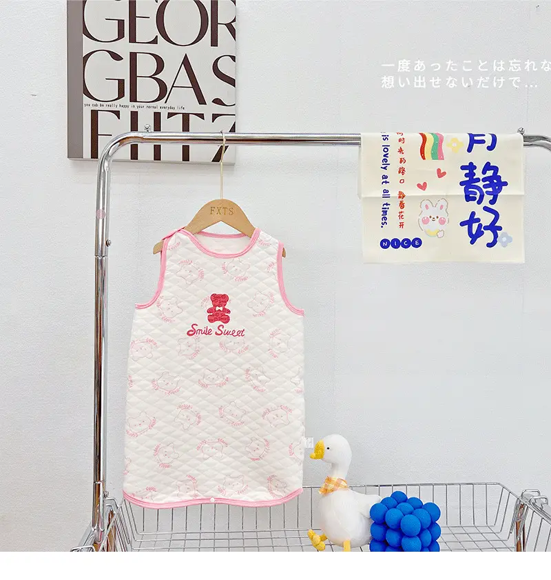 Baby Quilted Nightgown Vest Spring Autumn Warm Sleepwear — feature 23