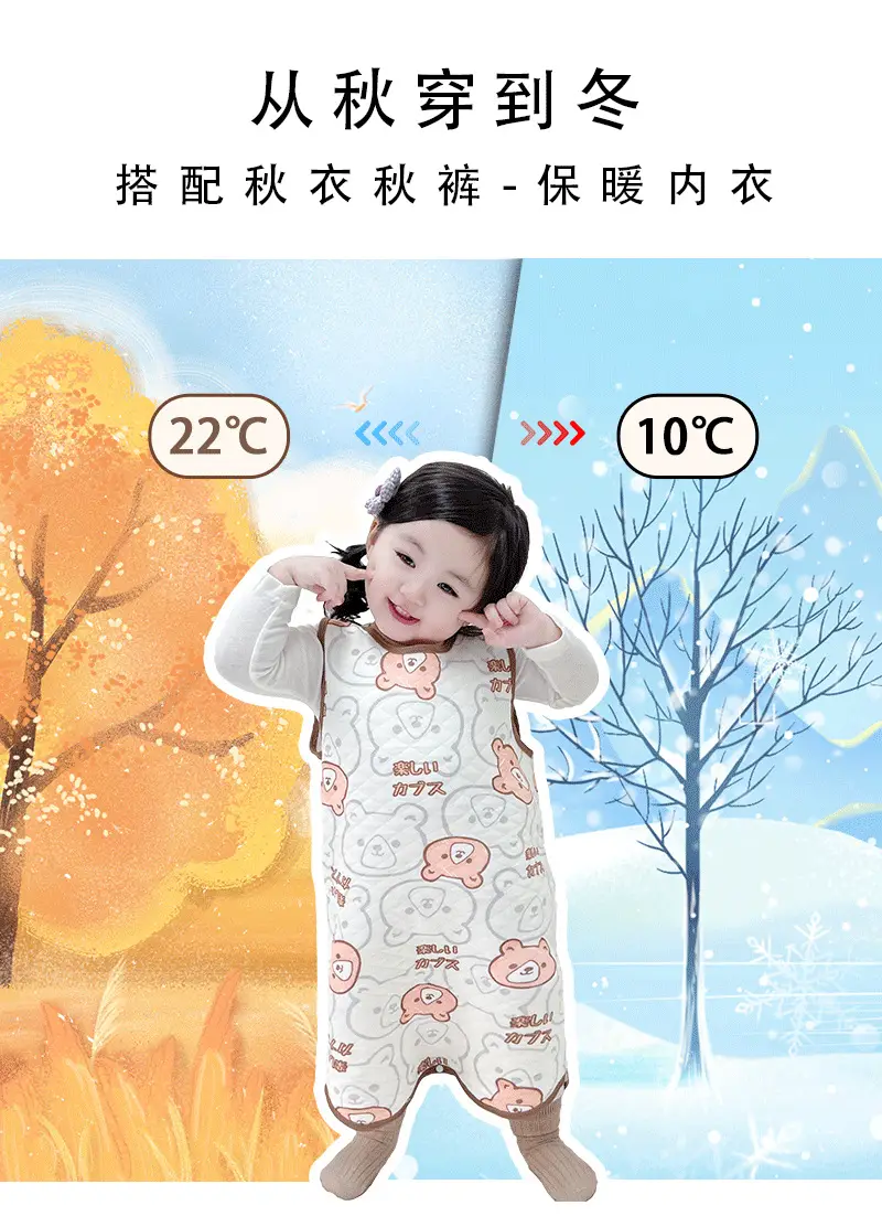 Baby Quilted Nightgown Vest Spring Autumn Warm Sleepwear — feature 3