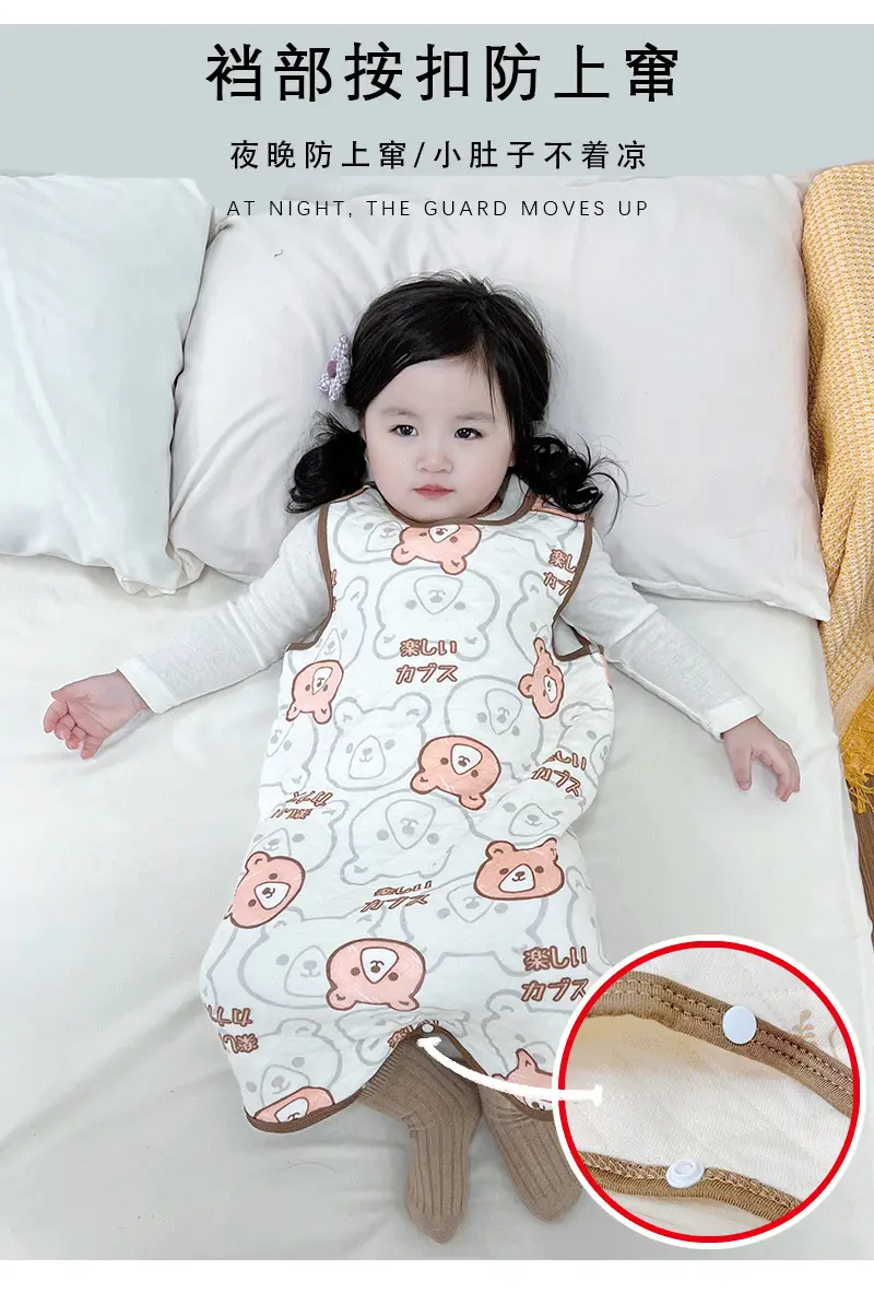 Baby Quilted Nightgown Vest Spring Autumn Warm Sleepwear — feature 5