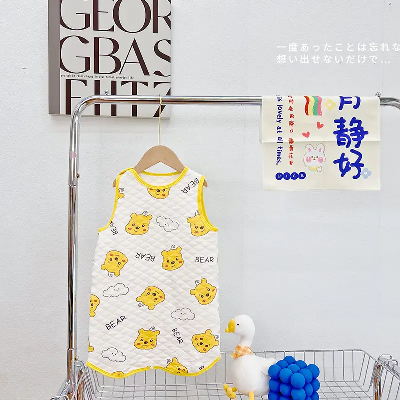 Baby Quilted Nightgown Vest Spring Autumn Warm Sleepwear