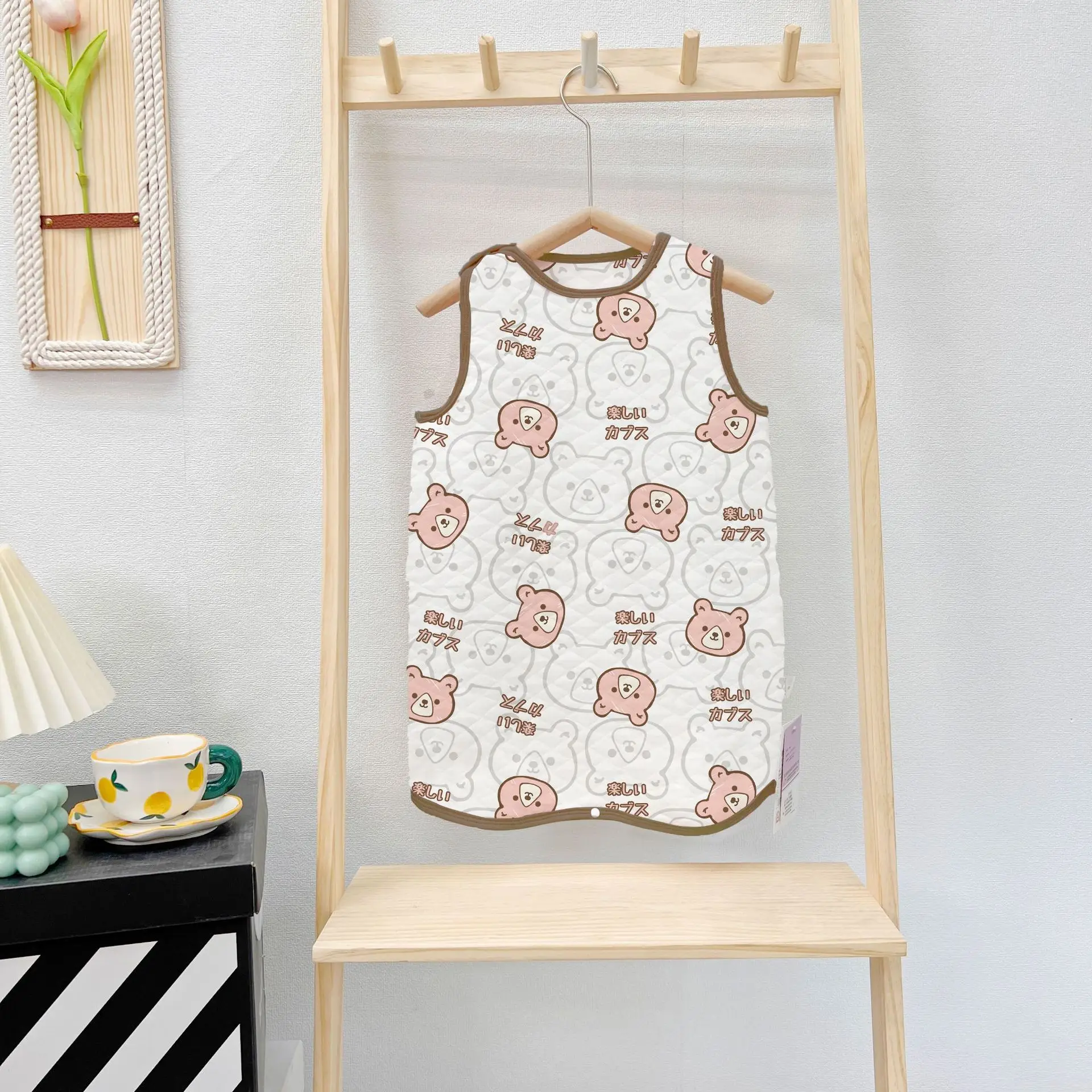 Baby Quilted Nightgown Vest Spring Autumn Warm Sleepwear