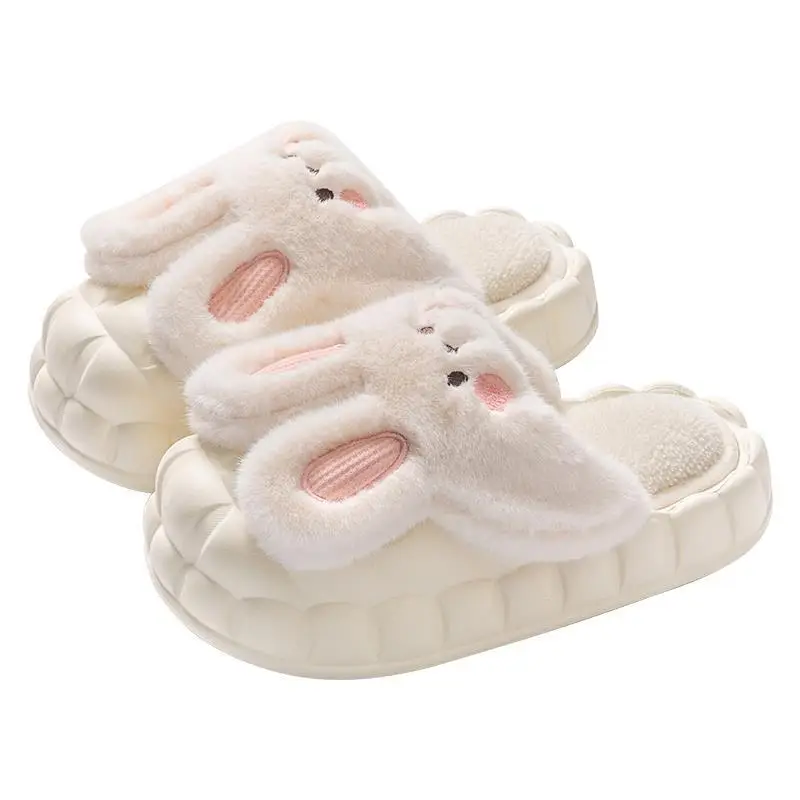 Detachable Cotton Slippers Women's Autumn and Winter Thick Bottom Indoor Home Cute Non-Slip Fleece-Lined Warm Men's Cotton Slippers for Winter