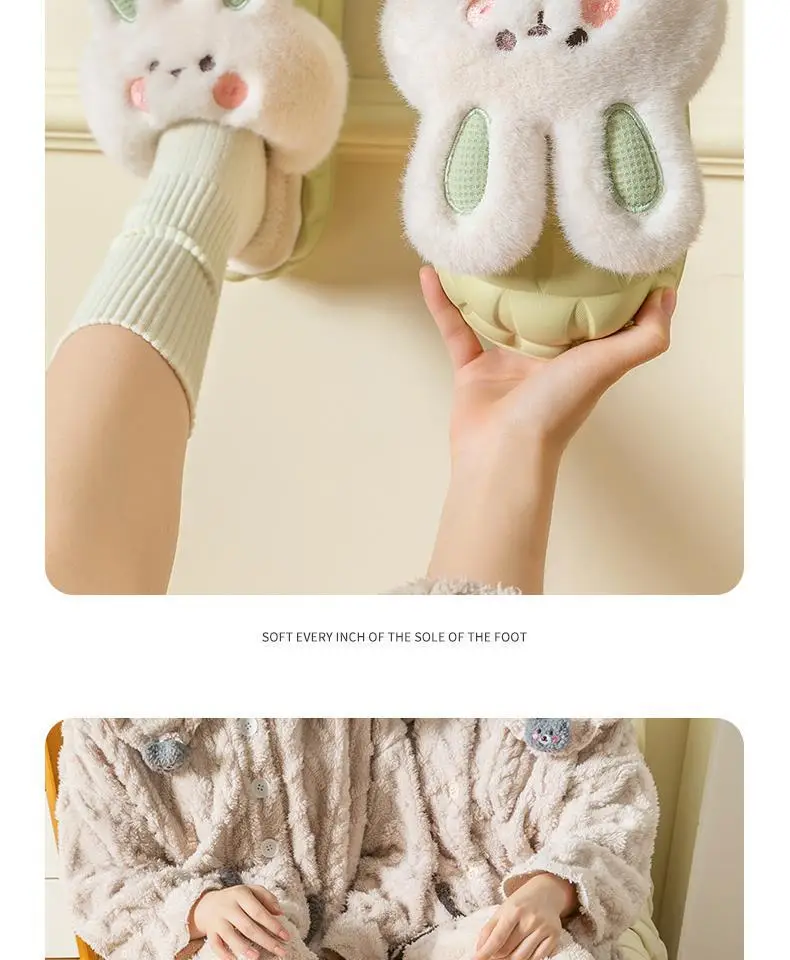 Detachable Cotton Slippers Women's Autumn and Winter Thick Bottom Indoor Home Cute Non-Slip Fleece-Lined Warm Men's Cotton Slippers for Winter — feature 24