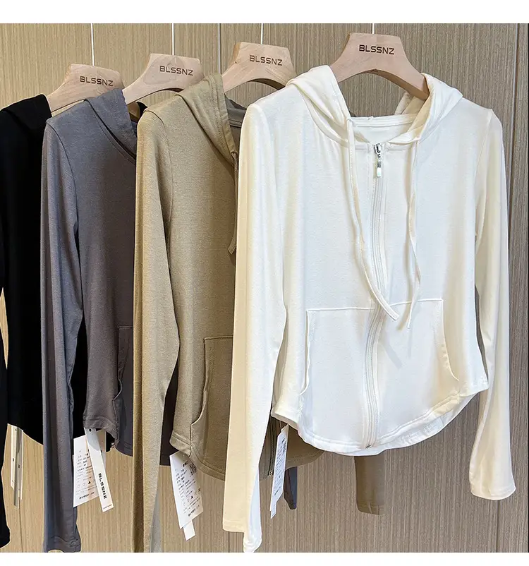 Women Retro Hooded Long Sleeve Zipper T-Shirt — feature 15