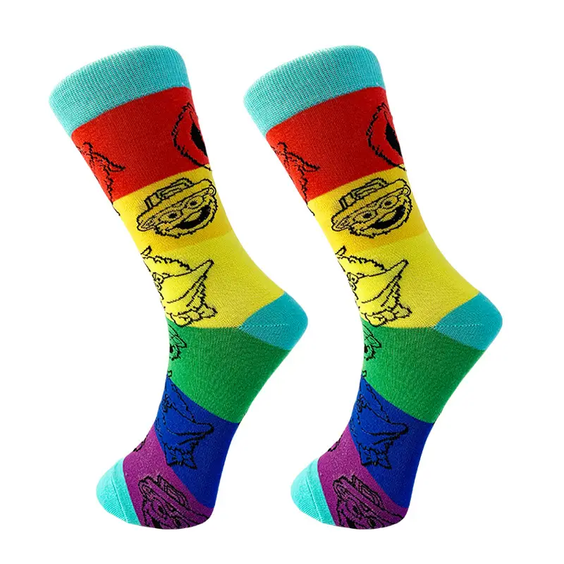 European and American cartoon men's tube socks animal series couple sports socks personalized color tide socks factory direct supply