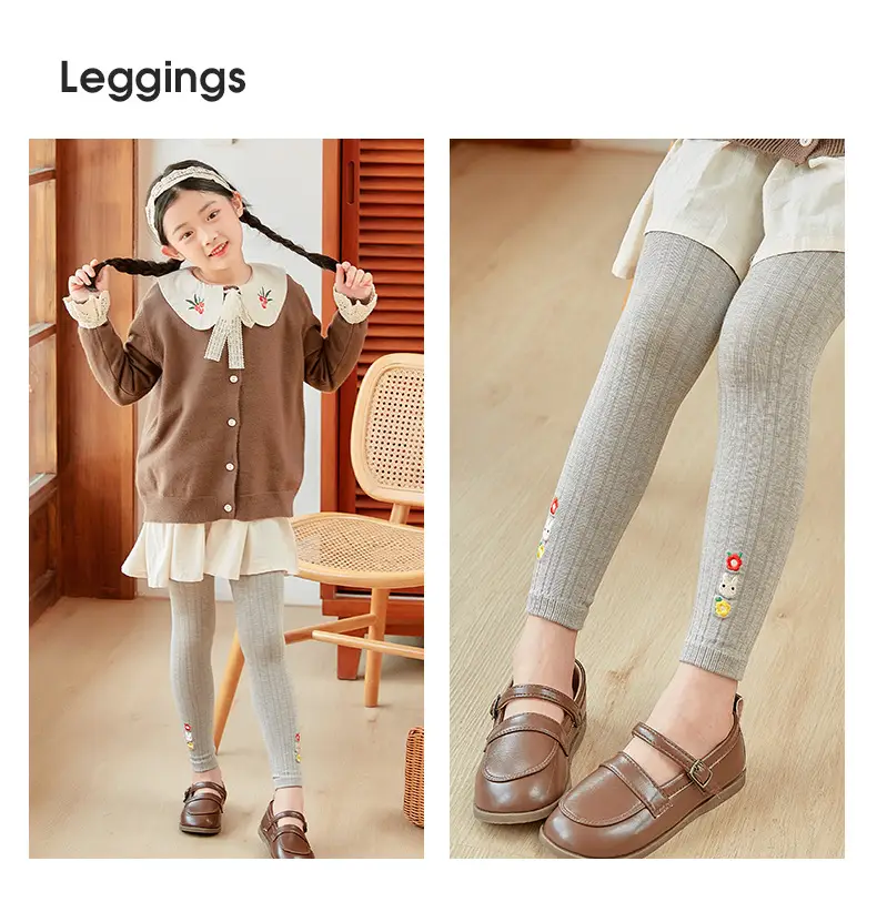 Girls Velvet Leggings Autumn Winter White Nine Point Pantyhose — feature 19