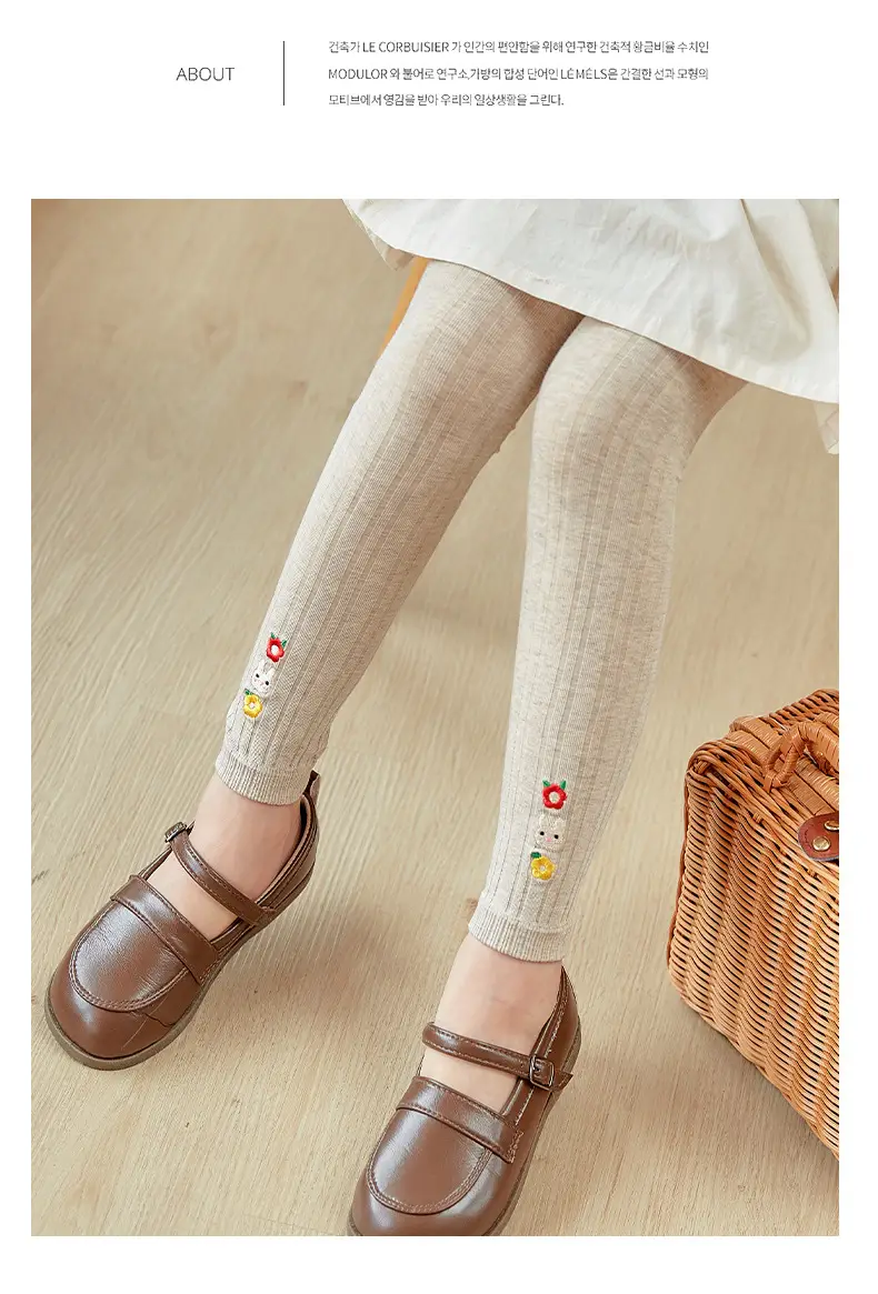 Girls Velvet Leggings Autumn Winter White Nine Point Pantyhose — feature 21