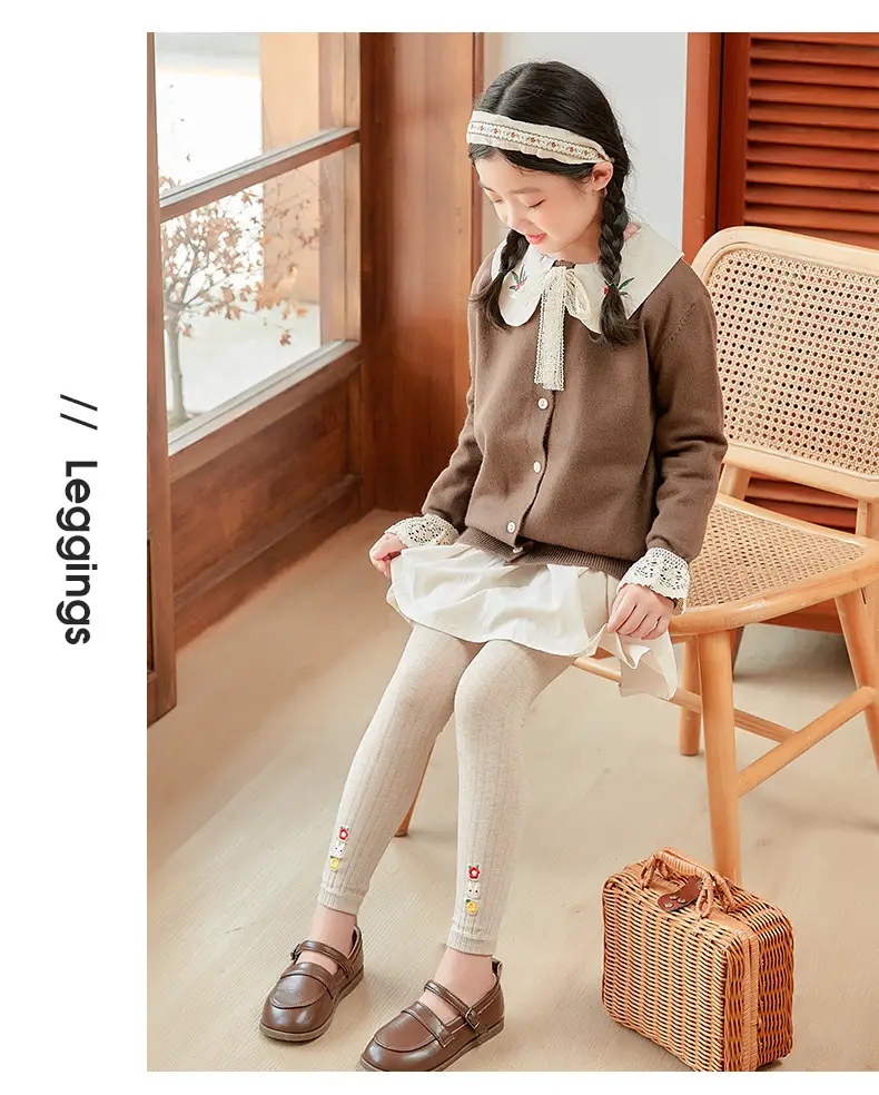 Girls Velvet Leggings Autumn Winter White Nine Point Pantyhose — feature 22