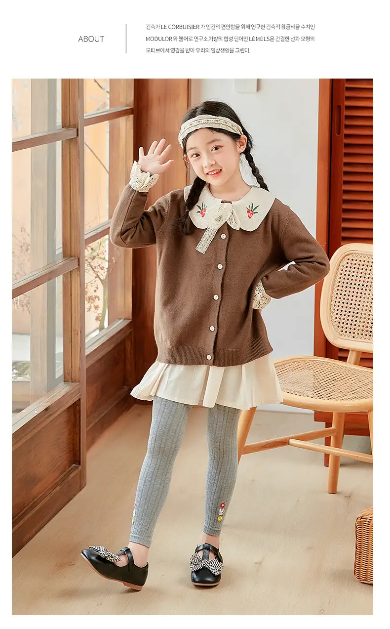 Girls Velvet Leggings Autumn Winter White Nine Point Pantyhose — feature 24