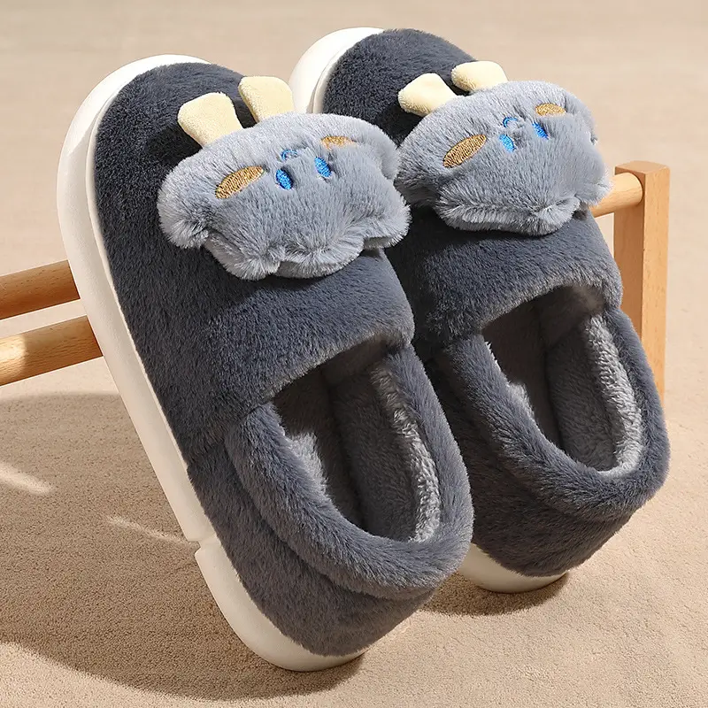 Cloud-Shaped Slippers with Cotton Lining for Women, Winter Indoor Plush Slippers, Autumn and Winter Warm Thick-Soled Home Cotton Slippers Wholesale - Image 12
