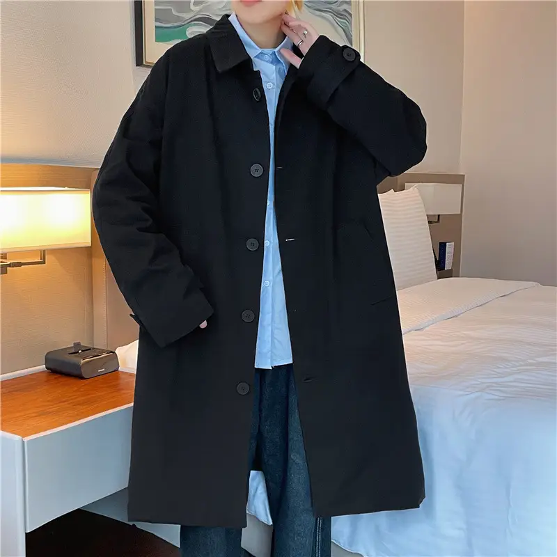 Mid-Length Japanese Style Men's Coat Autumn Wear - Image 6