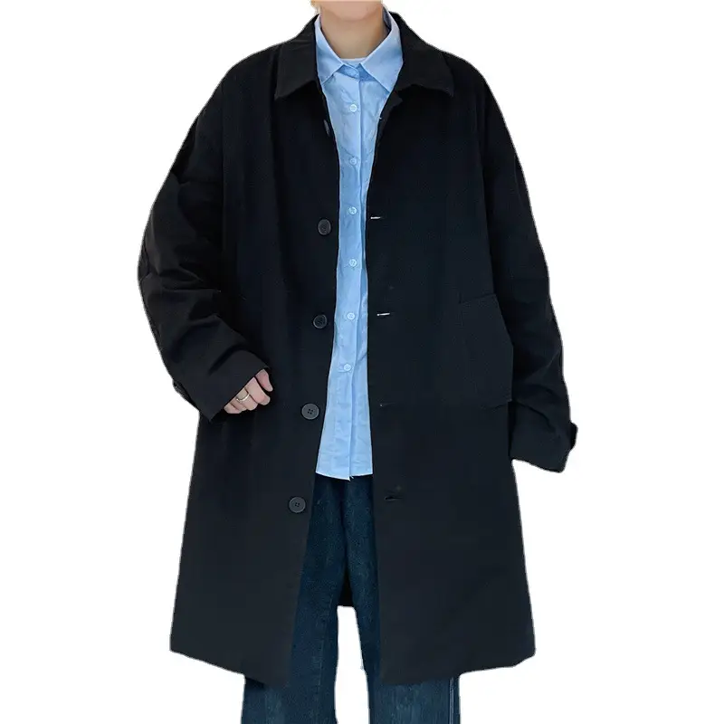 Mid-Length Japanese Style Men's Coat Autumn Wear - Image 7