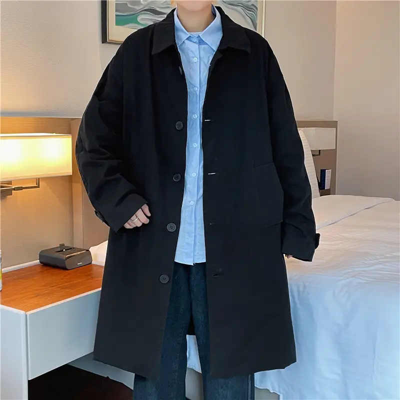 Mid-Length Japanese Style Men's Coat Autumn Wear - Image 2