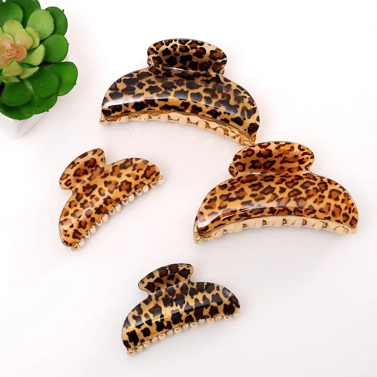 Leopard Print Acrylic Hair Clips for Women - Image 5