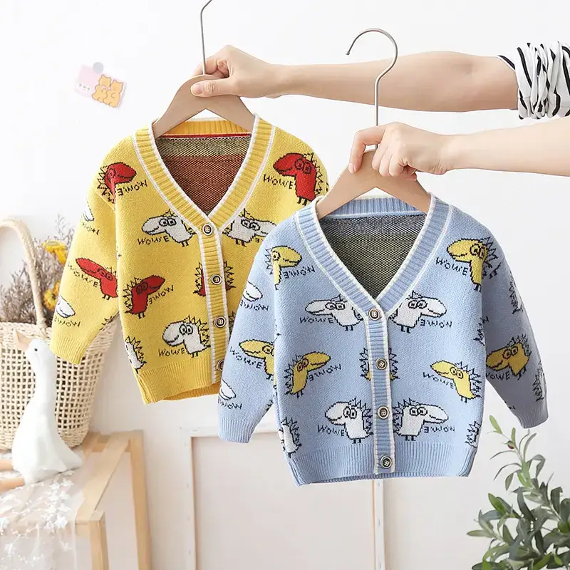 Boys' Yellow Cardigan Knitwear Autumn - Image 7