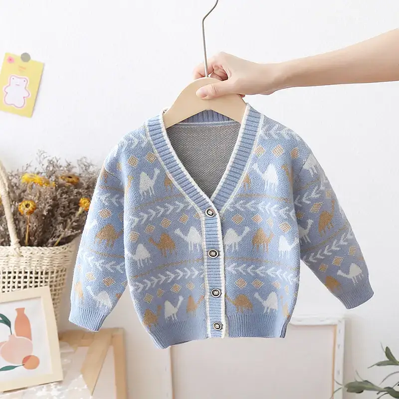 Boys' Yellow Cardigan Knitwear Autumn - Image 3