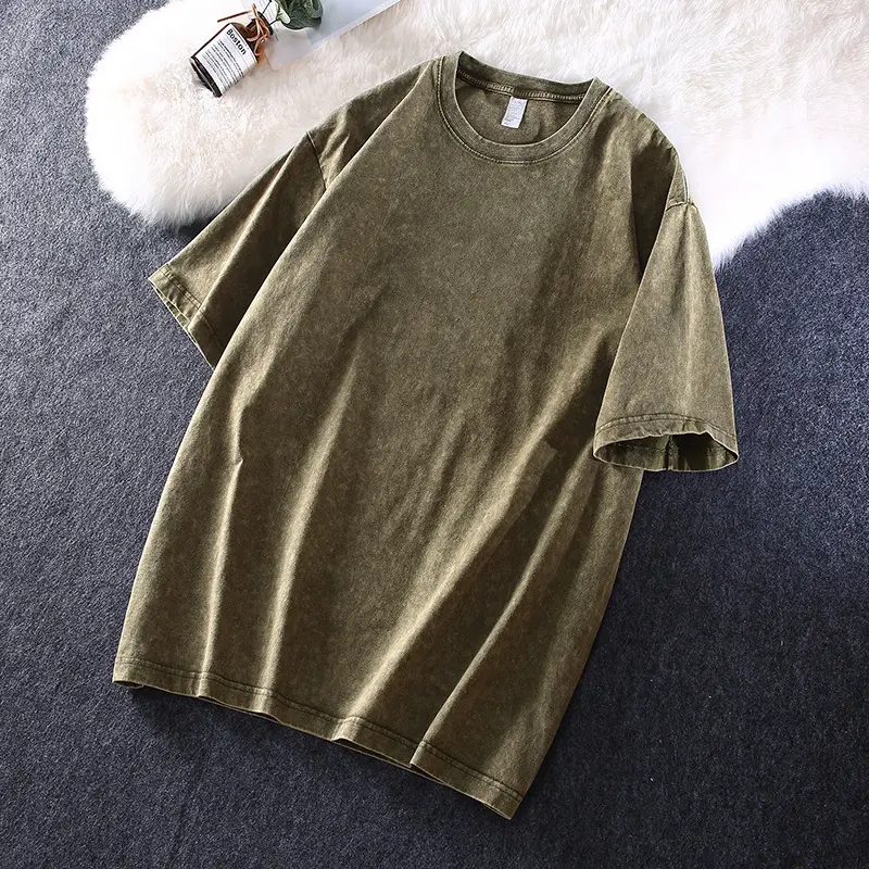 Men's 250g Heavy Wash T-Shirt Black Summer Ins - Image 3