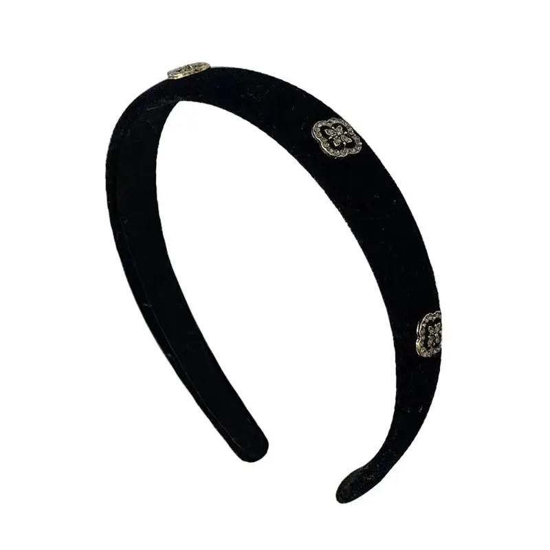 Black Luxury Hair Pressing Headband with Diamond Embellishment - Image 5