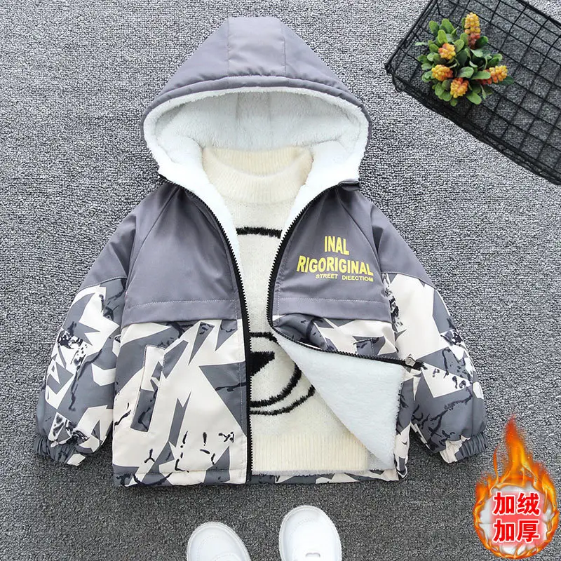 Boys Velvet Jacket Winter Gray Yellow Pattern 2025 - Image 12
