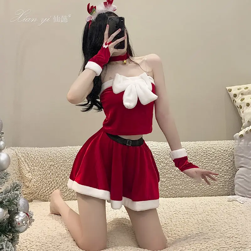 Xian Yi Elk Red Christmas Cos Set Sexy New Year's Gown