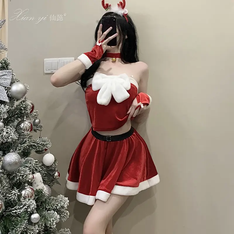 Xian Yi Elk Red Christmas Cos Set Sexy New Year's Gown