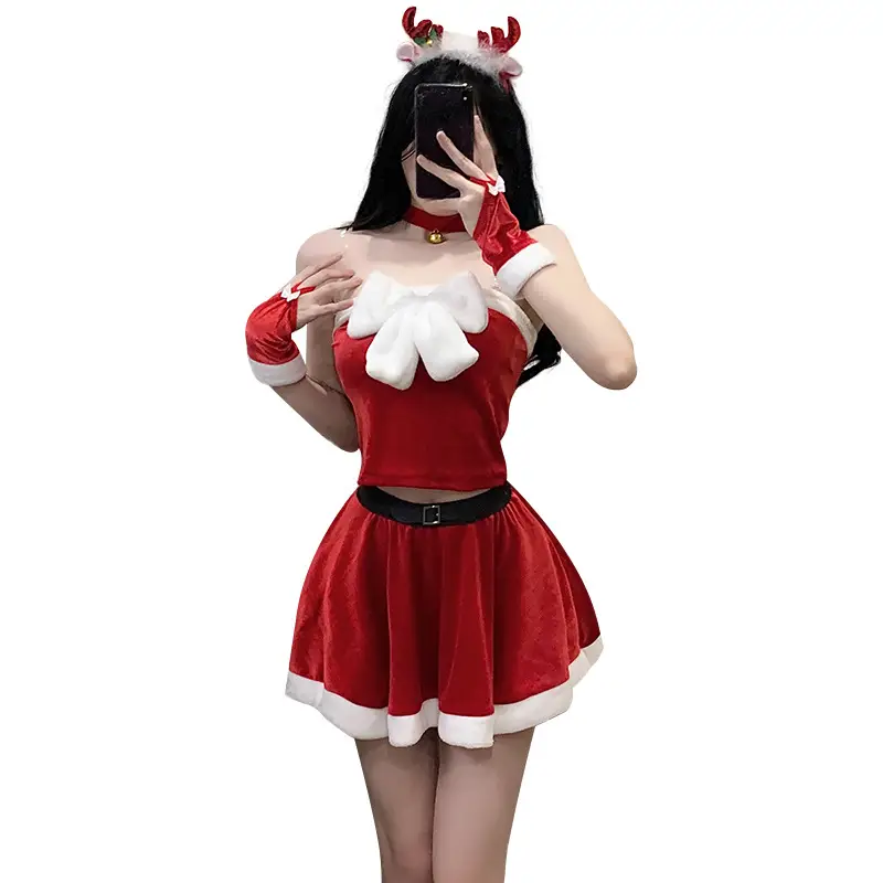 Xian Yi Elk Red Christmas Cos Set Sexy New Year's Gown