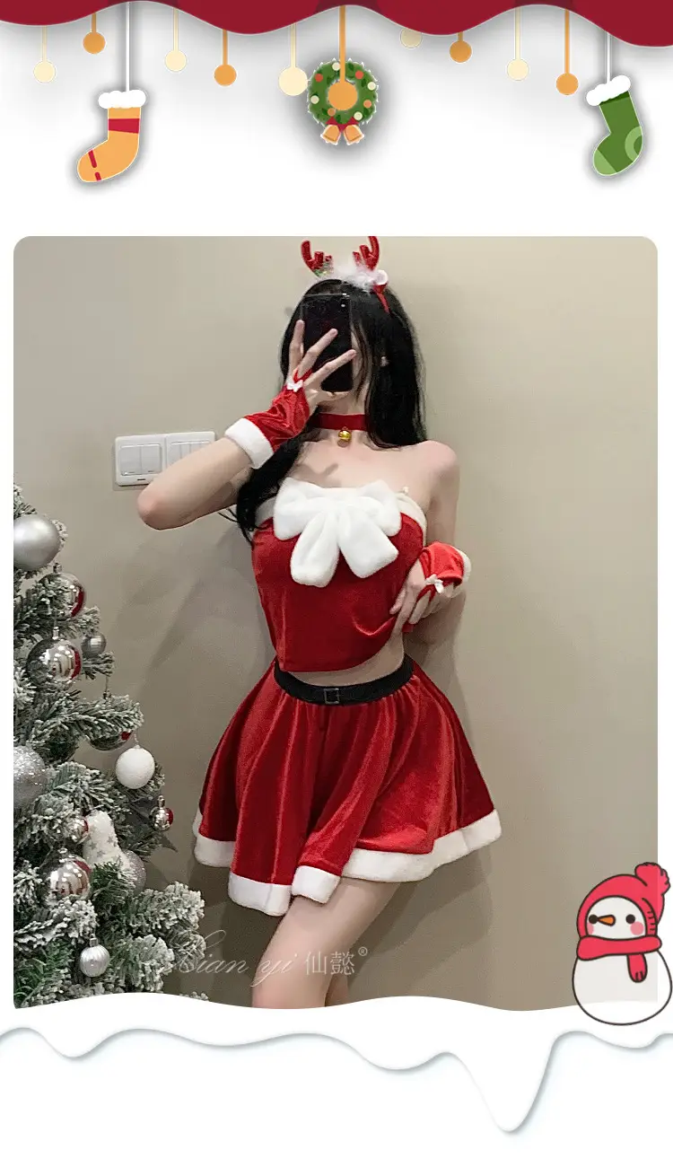 Xian Yi Elk Red Christmas Cos Set Sexy New Year's Gown — feature 13