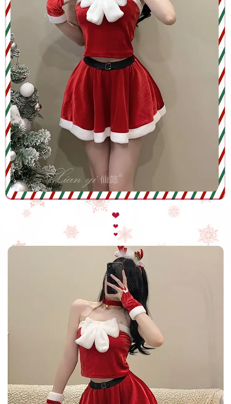 Xian Yi Elk Red Christmas Cos Set Sexy New Year's Gown — feature 8