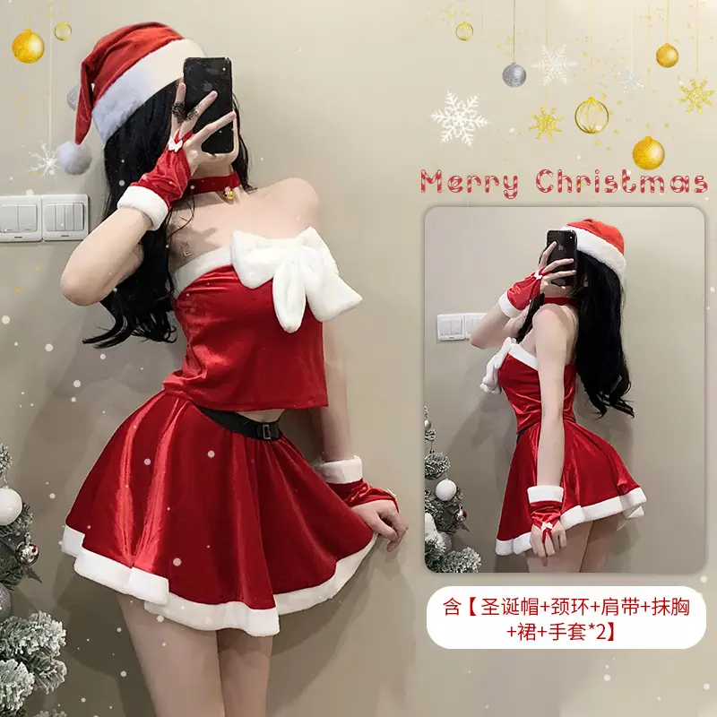 Xian Yi Elk Red Christmas Cos Set Sexy New Year's Gown
