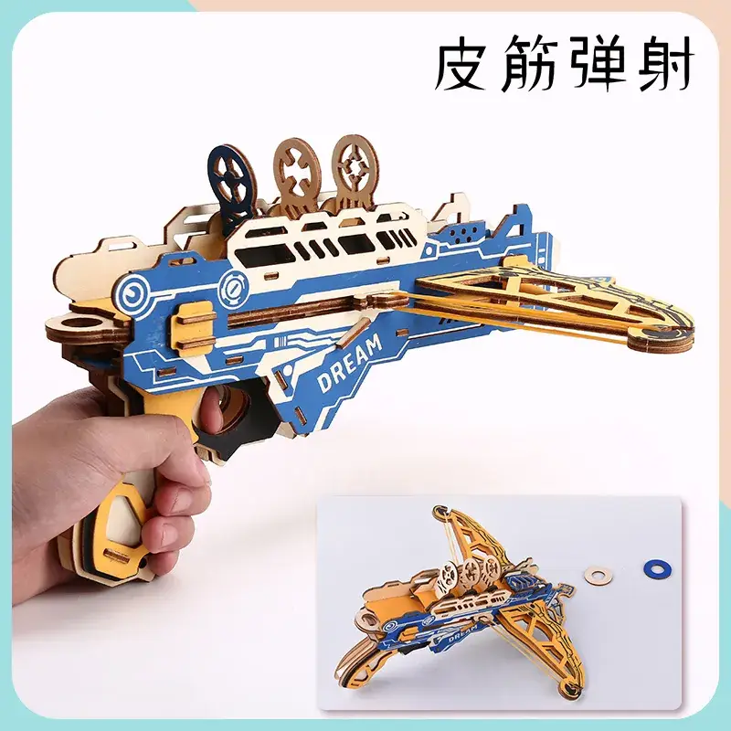 Wooden 3D Puzzle Toy Gun Model Assembly - Image 28