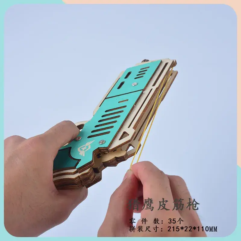 Wooden 3D Puzzle Toy Gun Model Assembly - Image 19