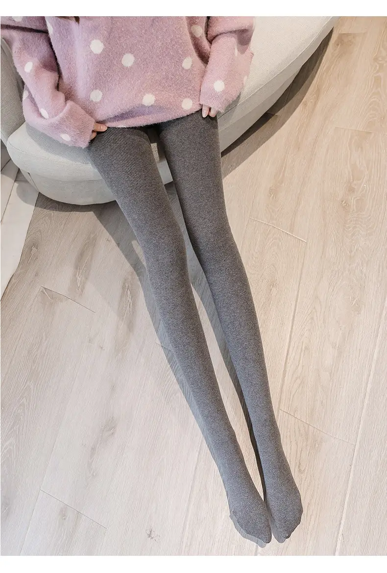 Black Faux Cashmere Leggings Women High Waist Non Slip — feature 21