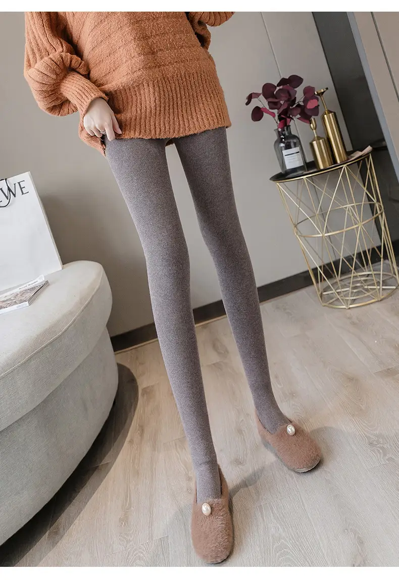 Black Faux Cashmere Leggings Women High Waist Non Slip — feature 22
