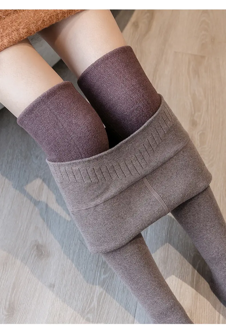 Black Faux Cashmere Leggings Women High Waist Non Slip — feature 24