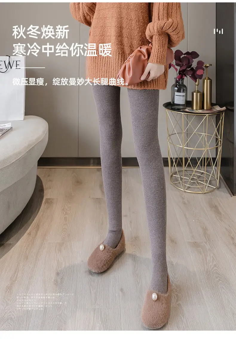 Black Faux Cashmere Leggings Women High Waist Non Slip — feature 3