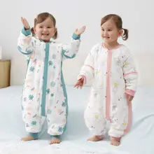 Baby Pajamas Split Leg Quilted Winter Cotton — feature 1