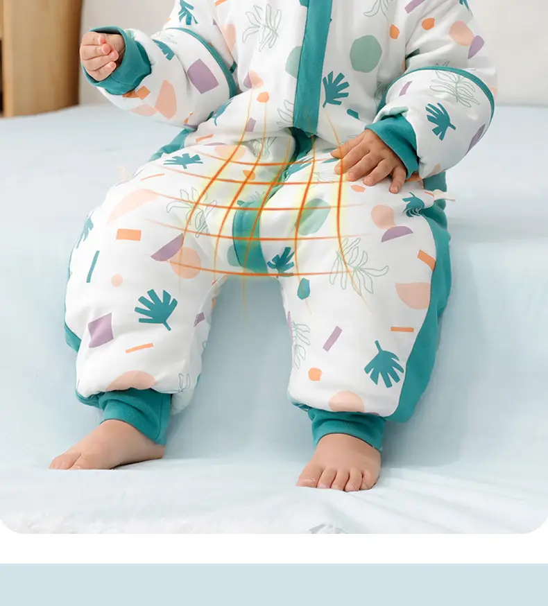 Baby Pajamas Split Leg Quilted Winter Cotton — feature 26