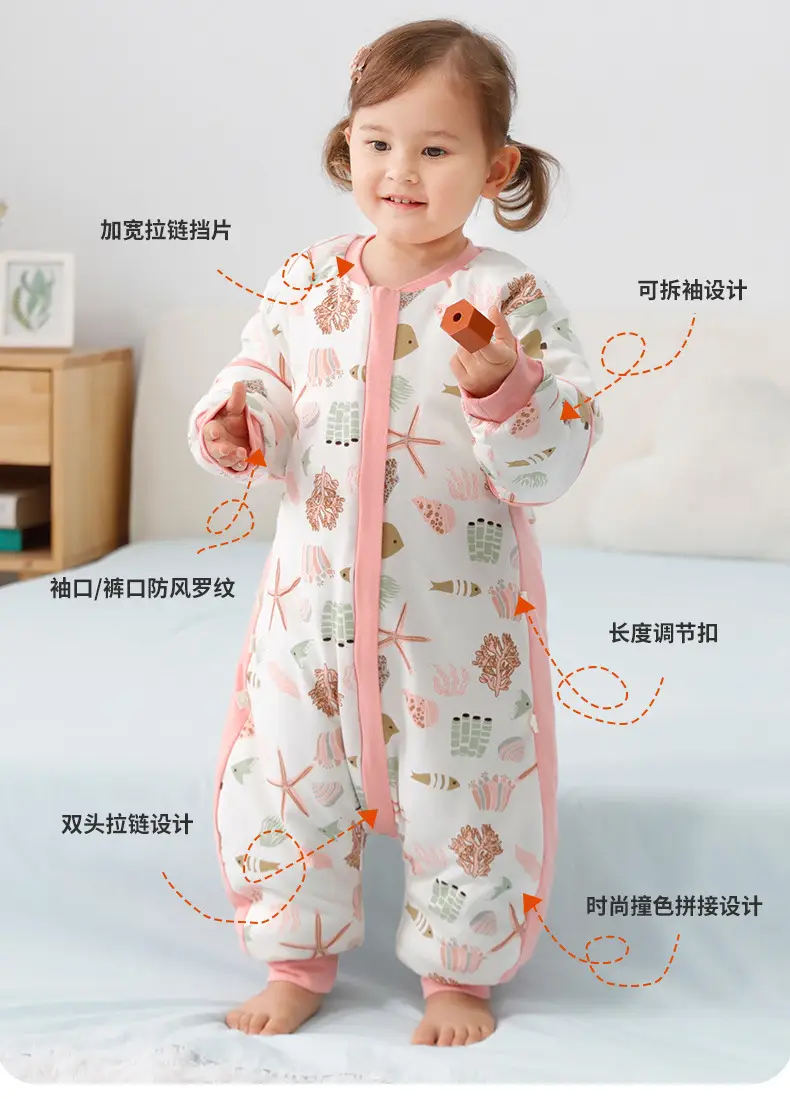 Baby Pajamas Split Leg Quilted Winter Cotton — feature 33