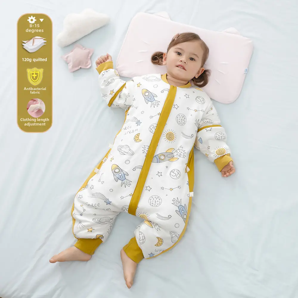 Baby Pajamas Split Leg Quilted Winter Cotton