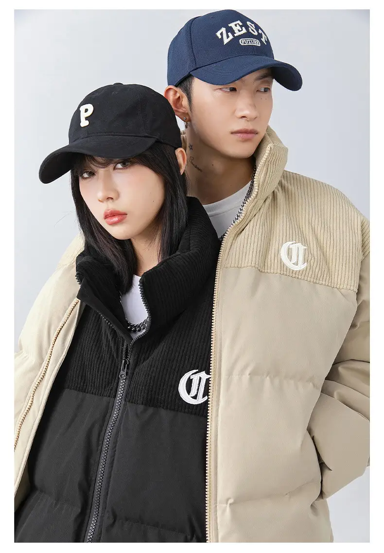 Pink Cotton Padded Jacket for Men with Embroidered Logo — feature 12