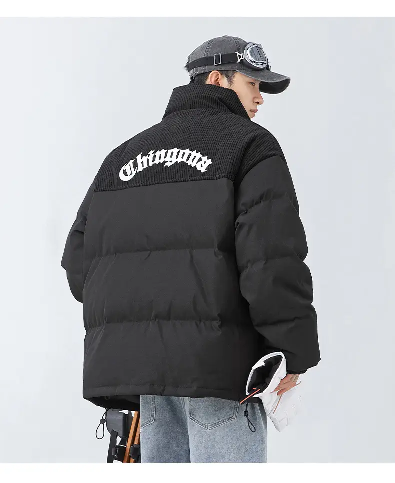 Pink Cotton Padded Jacket for Men with Embroidered Logo — feature 18