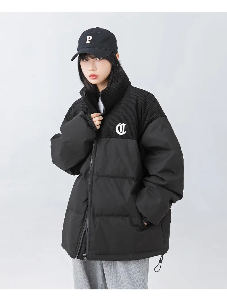 Pink Cotton Padded Jacket for Men with Embroidered Logo — feature 22