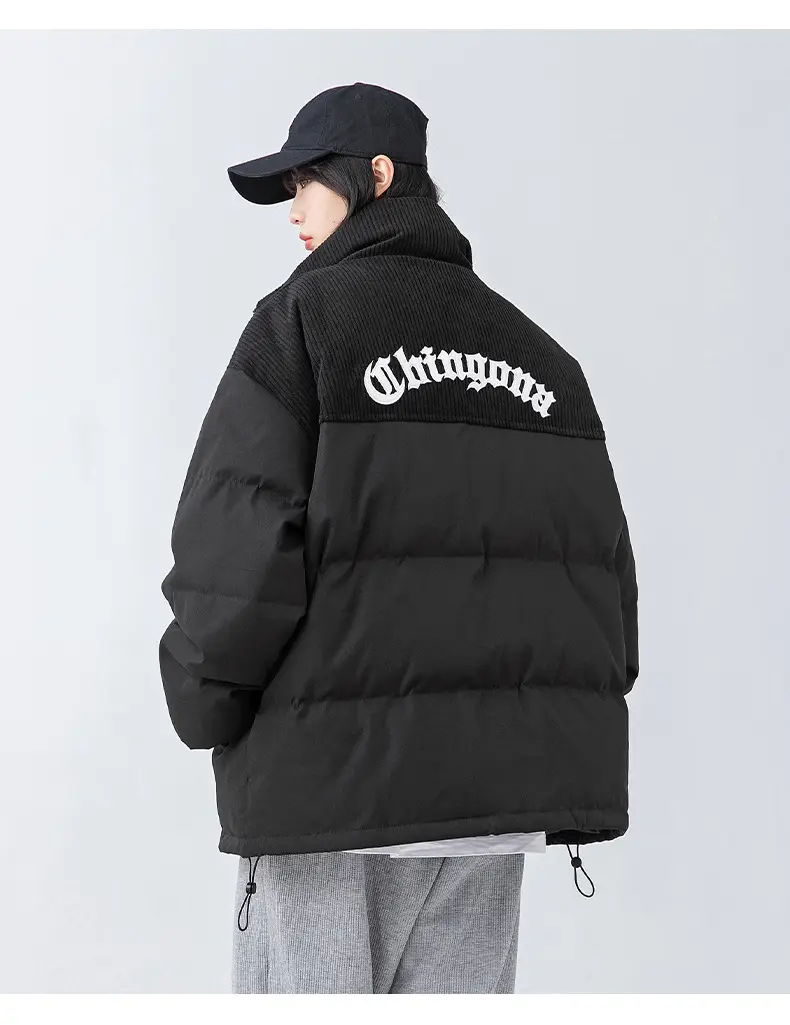 Pink Cotton Padded Jacket for Men with Embroidered Logo — feature 23