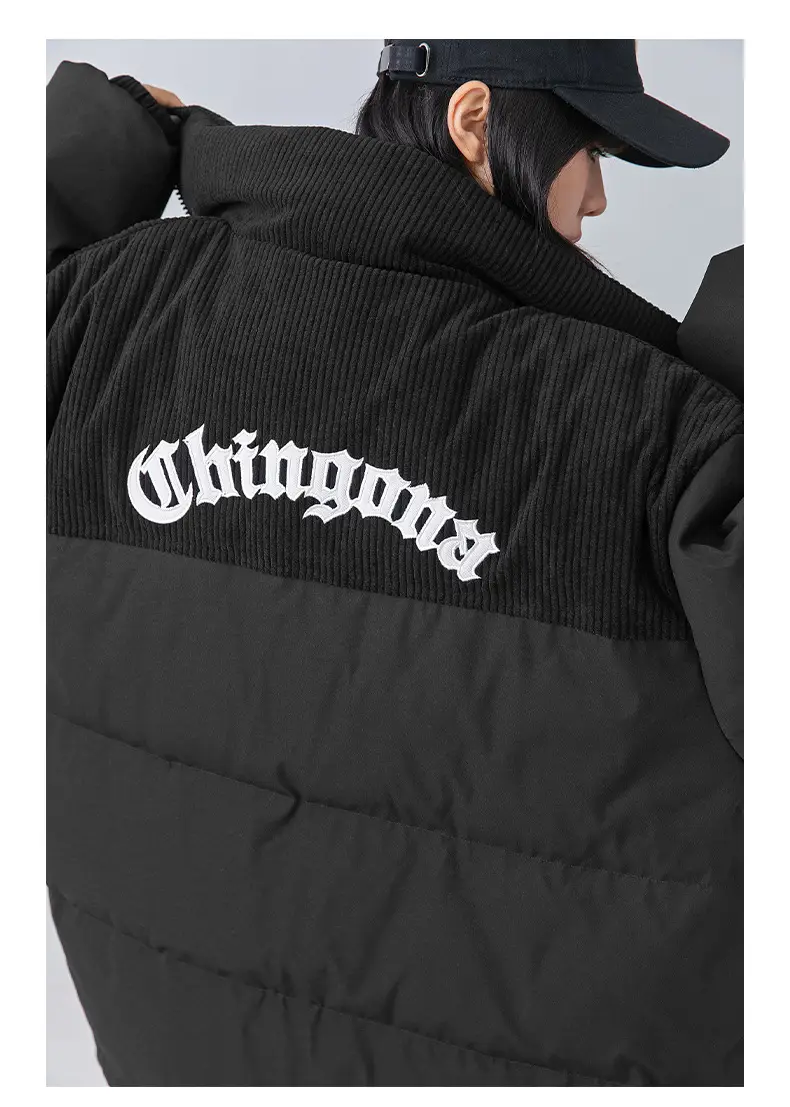 Pink Cotton Padded Jacket for Men with Embroidered Logo — feature 24