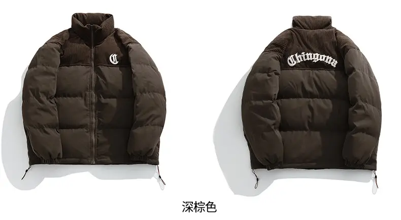 Pink Cotton Padded Jacket for Men with Embroidered Logo — feature 42