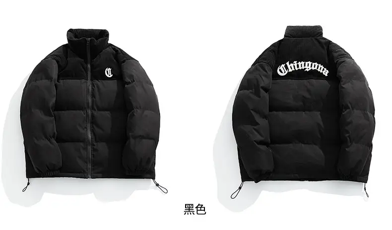 Pink Cotton Padded Jacket for Men with Embroidered Logo — feature 43