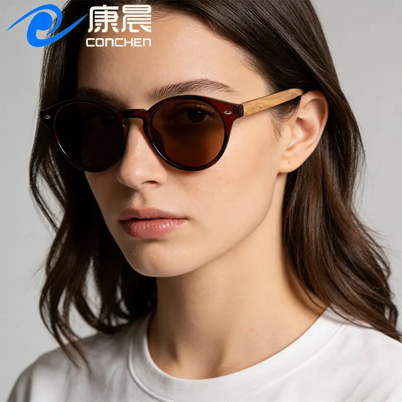 Black Round Sunglasses with UV Protection