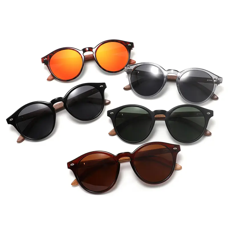 Black Round Sunglasses with UV Protection